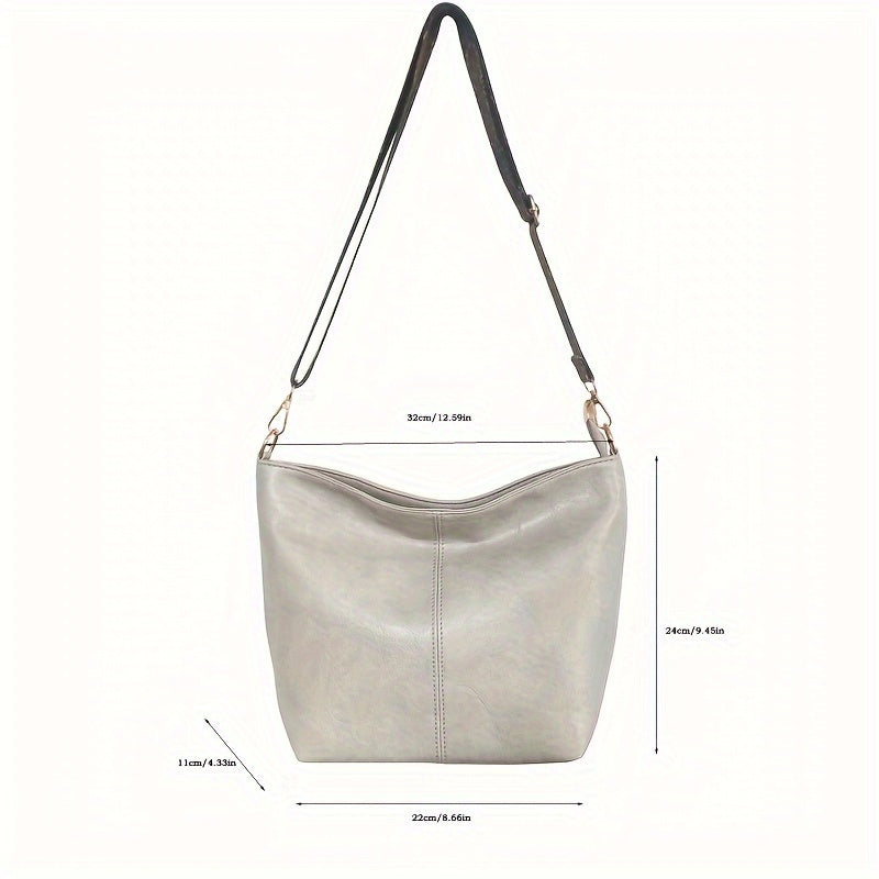 Urban White Messenger Bag with Zipper – CityPure PU Shoulder Style