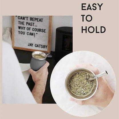 230 ml Stainless Steel Mate Cup | Double-Walled Insulation | Includes Spoon and Brush Set