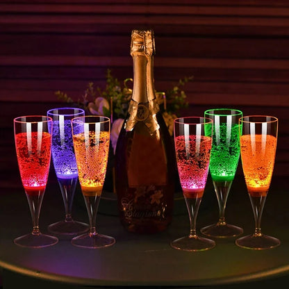 LED Wine Glass Set with Illumination - 6 Pieces