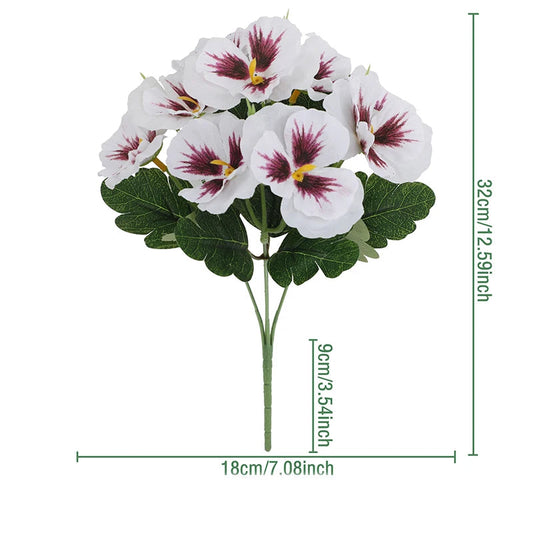 Artificial Pansies - 5 Stems for Wedding & Party Decorations