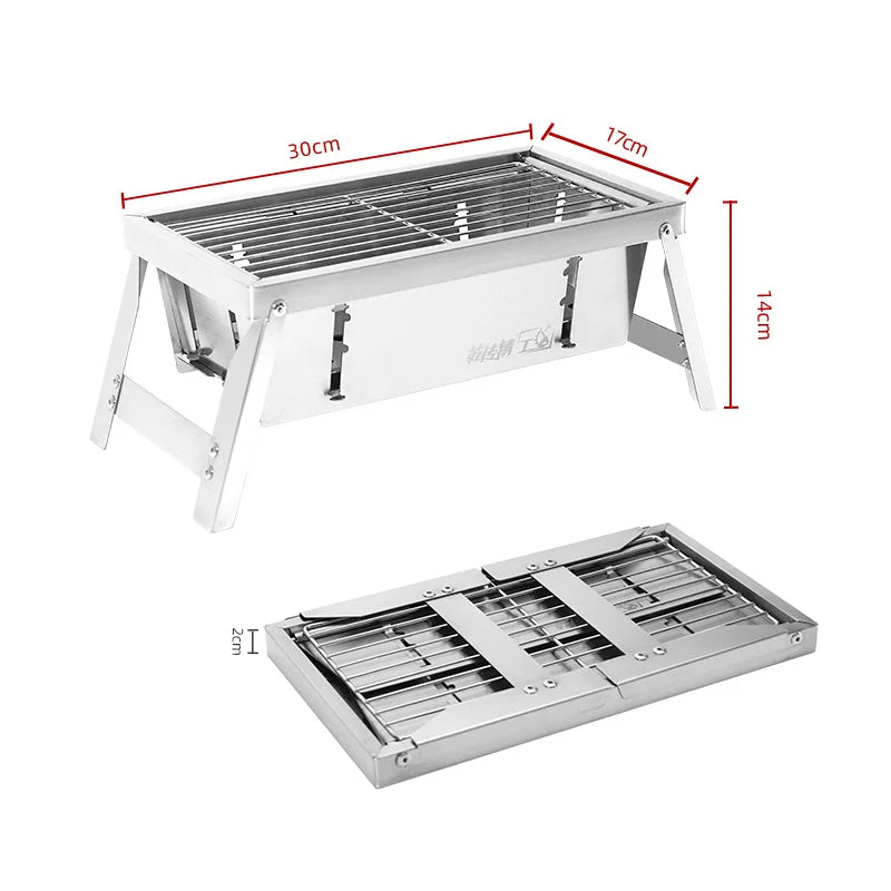 FlexiGrill – Adjustable Portable BBQ Grill with Carry Bag