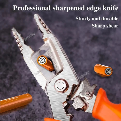 Multi-Function Wire Stripper & Cutter Tool | Durable Steel Design