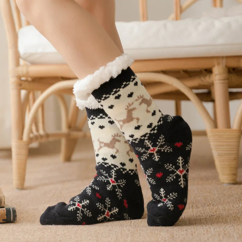 Women's Cozy Winter Socks – Soft, Warm & Non-Slip | Penguin, Reindeer & Bear Designs | Perfect Christmas Gift