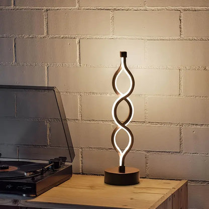 USB Rechargeable LED Table Lamp | Dimmable Spiral Shape | Modern Design for Any Interior
