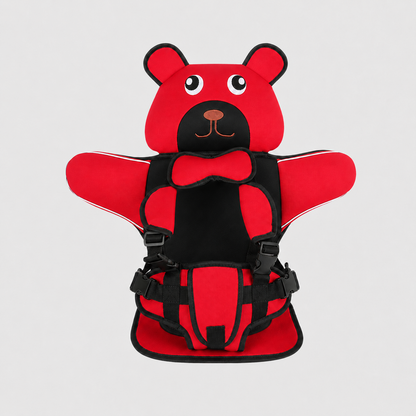 Child Booster Seat for Travel - Adjustable with Bear Pattern