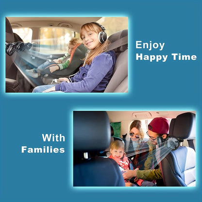 Compact Dual-Head Car Fan - 360° Rotating Air Conditioner with Strong Wind