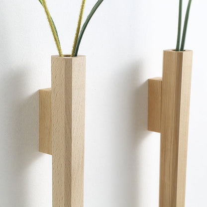 Solid Walnut Wood Wall Planter - Decorative Vase