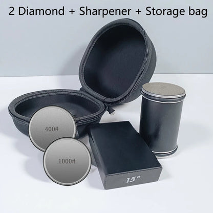 2-in-1 Magnetic Knife Holder and Dual-Angle Rolling Sharpener