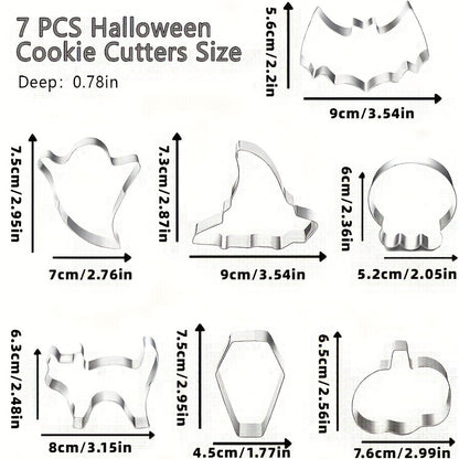 Festive Halloween Cookie Cutters Set – 7 Unique Shapes