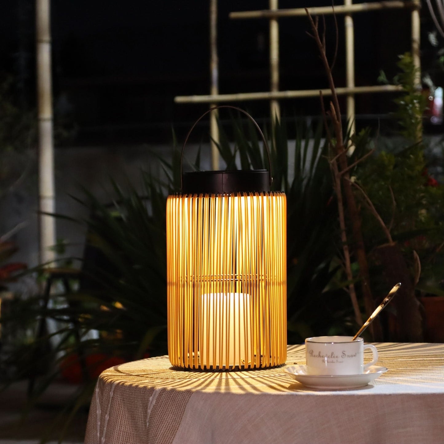 Solar-Powered Lantern for Outdoor Patio and Lawn Illumination
