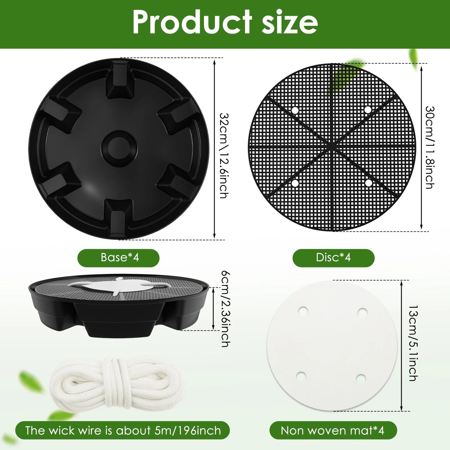 Self-Watering Plant Saucer Set | 2.8L Reservoir Capacity | Pack of 4