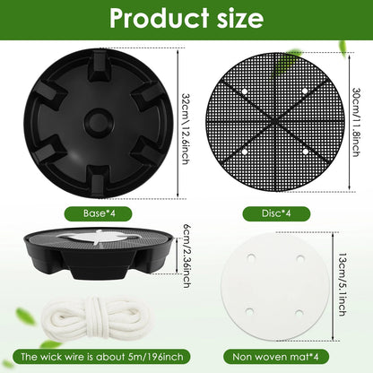 Self-Watering Plant Saucer Set | 2.8L Reservoir Capacity | Pack of 4