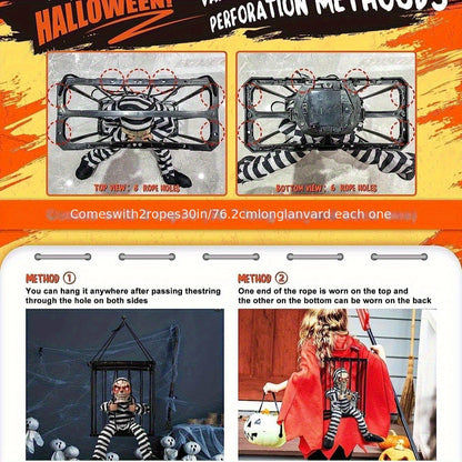 Animated Screaming Skeleton Prop with Motion Sensor – Hanging Halloween Decor