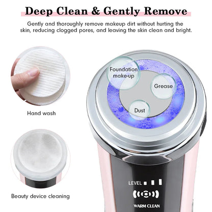 7-in-1 Facial Massager with EMS & RF Microcurrent | LED Light Therapy Anti-Aging Device