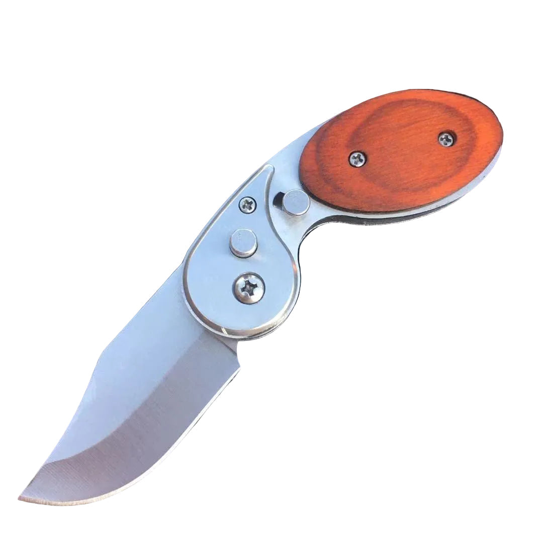 Compact Folding Knife with Wooden Handle | EDC Tool for Outdoor and Daily Use