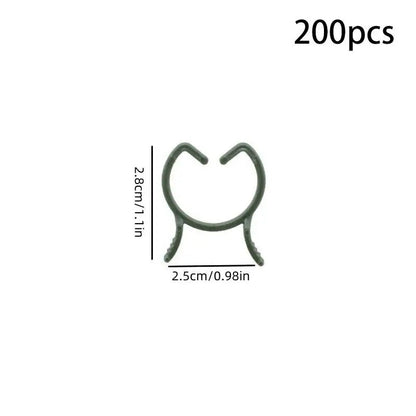 Garden Plant Clips Set with 100/200 Pieces | 3 Sizes | Green Holders