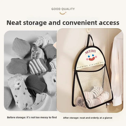 Hanging Wall Storage Bag | Mesh Organizer for Socks and Underwear | Door and Closet Mount