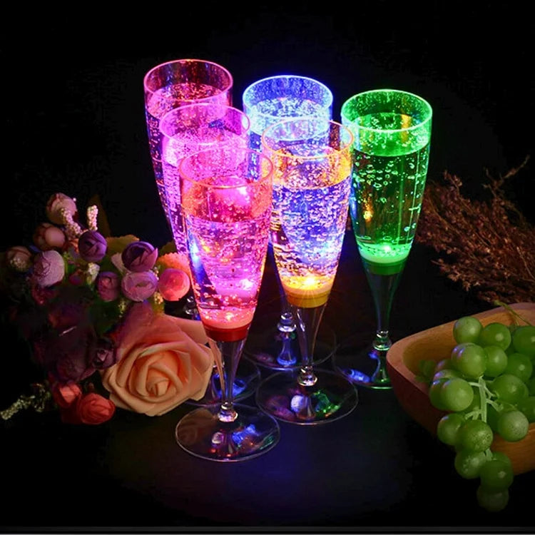 LED Wine Glass Set with Illumination - 6 Pieces