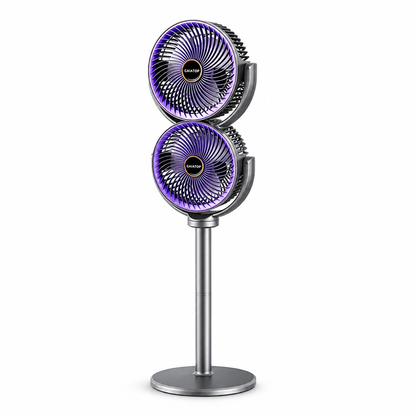 Versatile Height-Adjustable Floor Fan with USB-C Charging