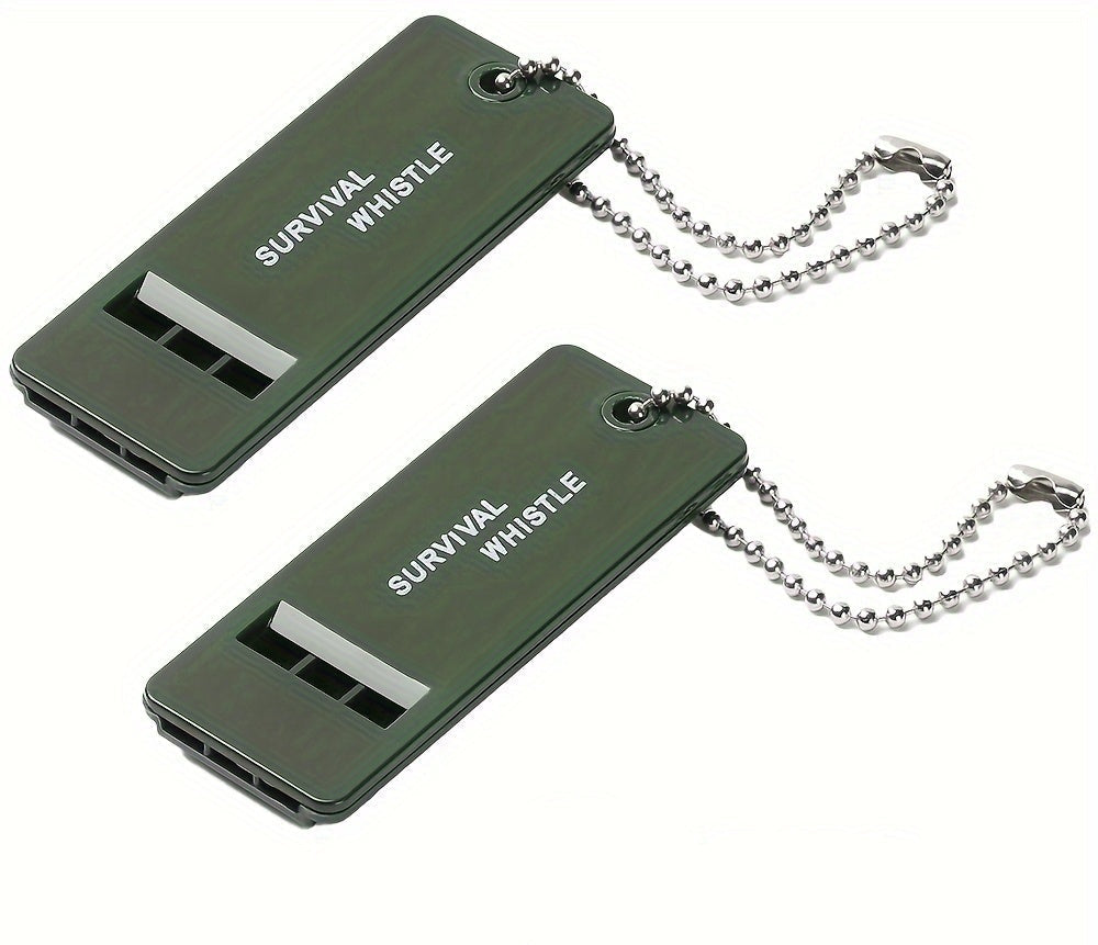Compact Emergency Whistle with Triple Frequency Alert