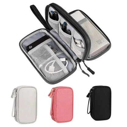 Travel Cable Organizer with Waterproof Storage Bag – Double-Layer Electronics Case
