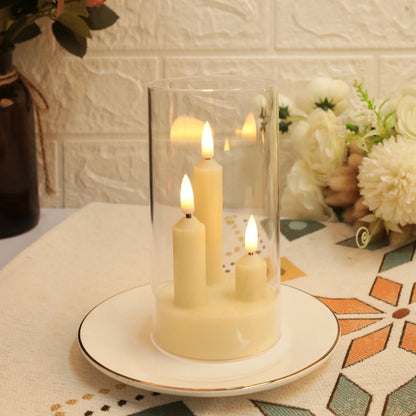 3-in-1 Flameless LED Cone Candle with 15 cm Lampshade – Battery Operated & Flickering Effect for Christmas, Weddings & Decoration