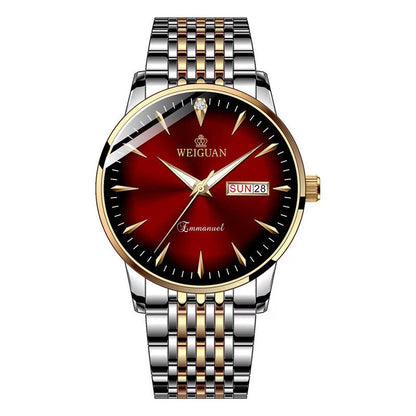 Men's Waterproof Watch with Double Calendar and Luminous Features