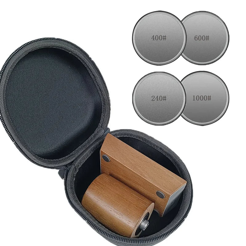 2-in-1 Magnetic Knife Holder and Dual-Angle Rolling Sharpener