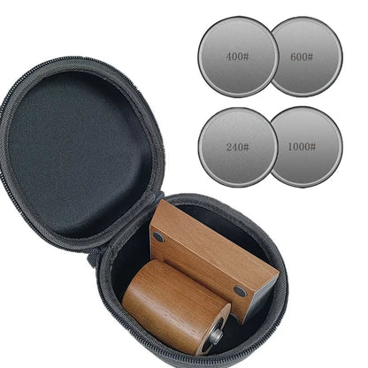 2-in-1 Magnetic Knife Holder and Dual-Angle Rolling Sharpener