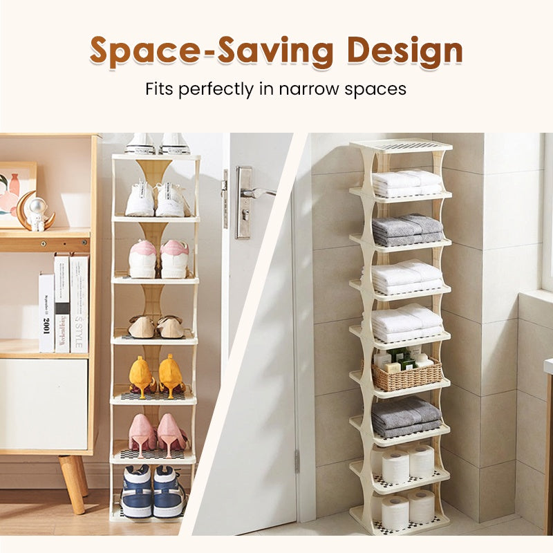 Stackable Vertical Shoe Rack for Instant Clear Floors