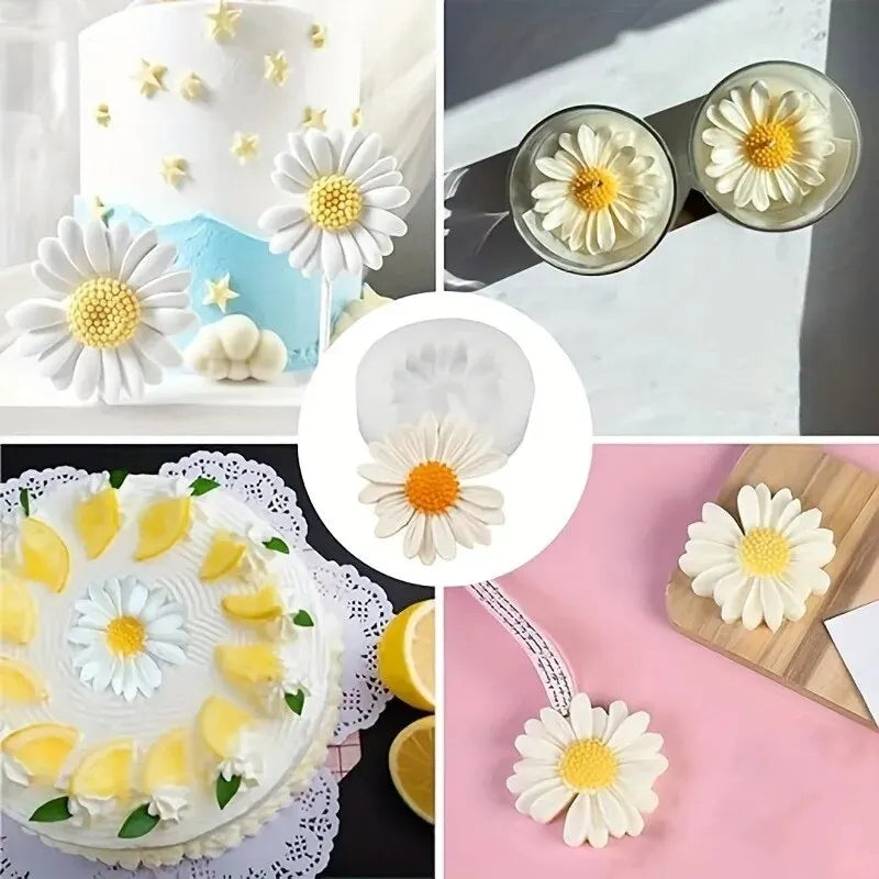 3D Daisy Silicone Mold for DIY Candles & Plaster | Crafting Set with Resin & Clay