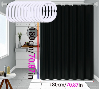 Waterproof Black Shower Curtain – Eco-Friendly Stylish Design