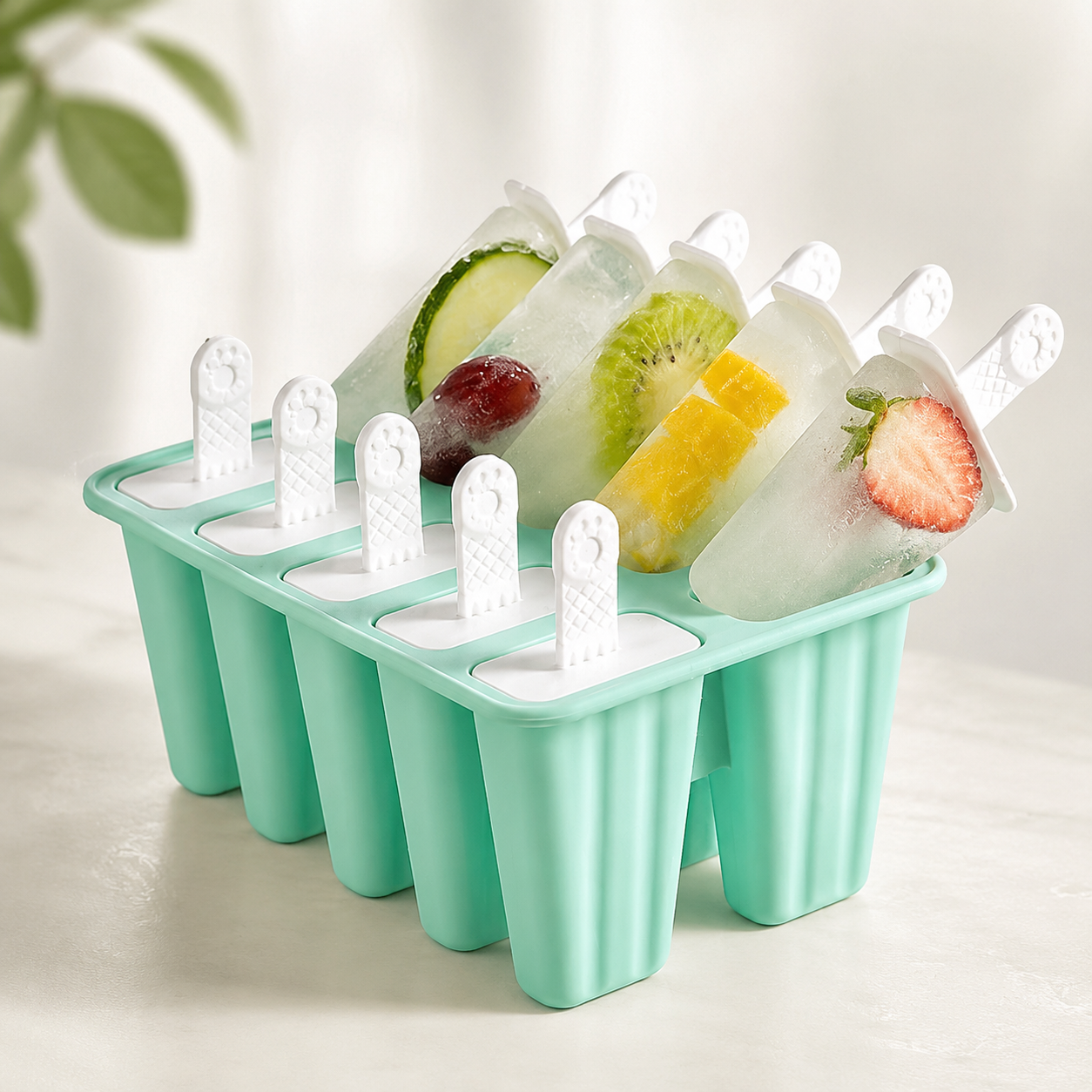 Homemade Frozen Treats Silicone Ice Pop Maker with Sticks