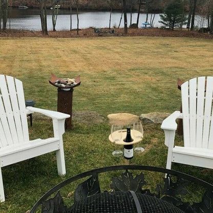 Foldable Outdoor Wine Table | Handmade Birch Wood | Durable Ground Spike