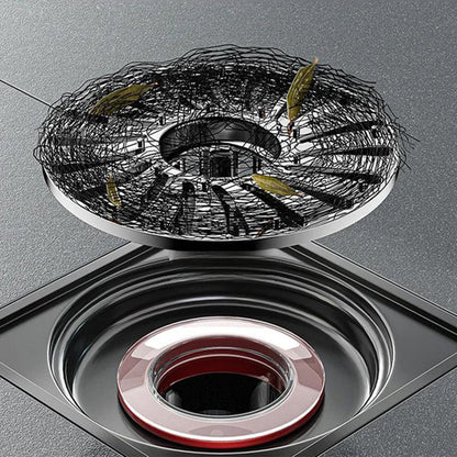 Floor Drain with Hair Catcher and Self-Closing Mechanism