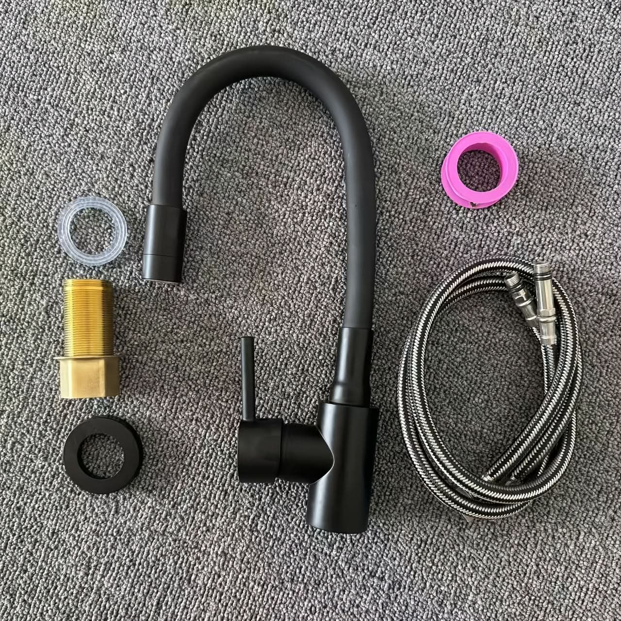 Black 360-Degree Rotating Kitchen Sink Tap