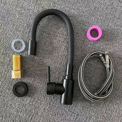 Black 360-Degree Rotating Kitchen Sink Tap