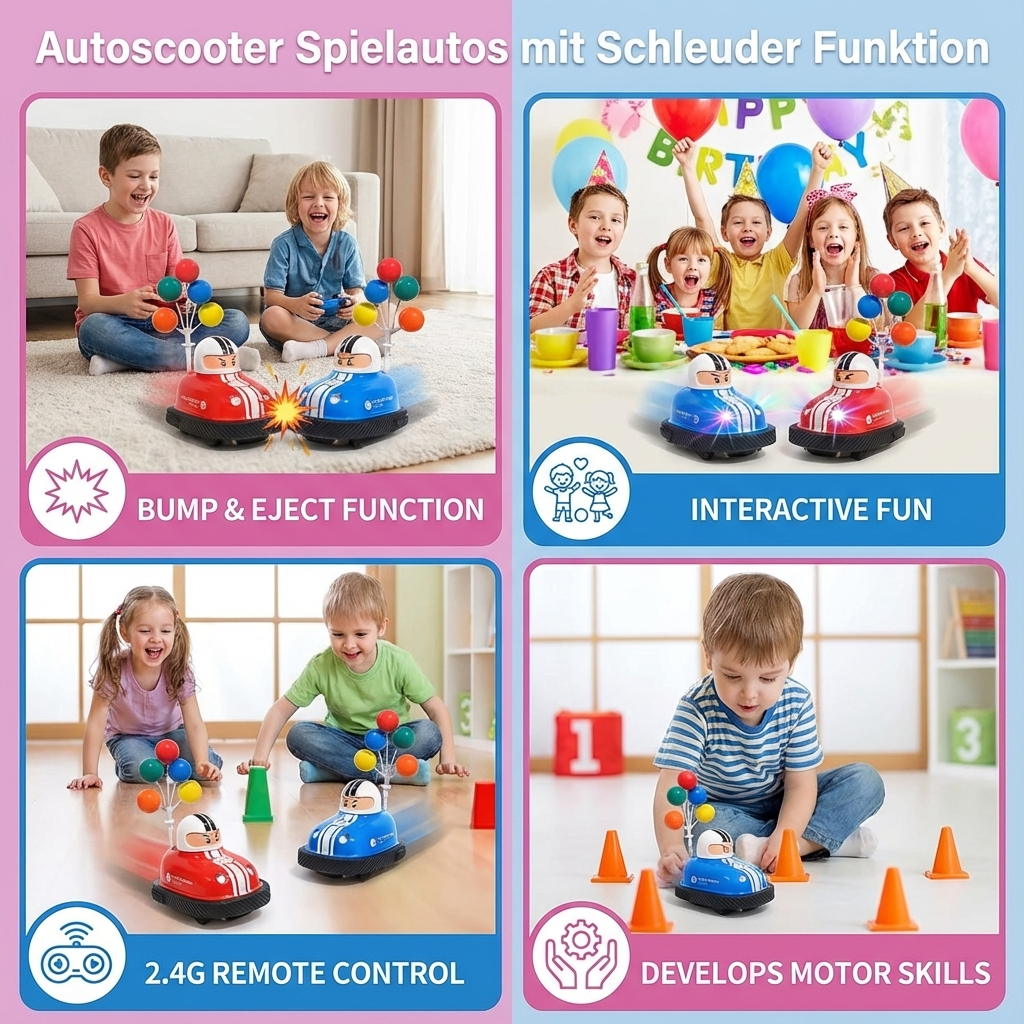 Kids' Toy Bumper Cars with Spinning Feature