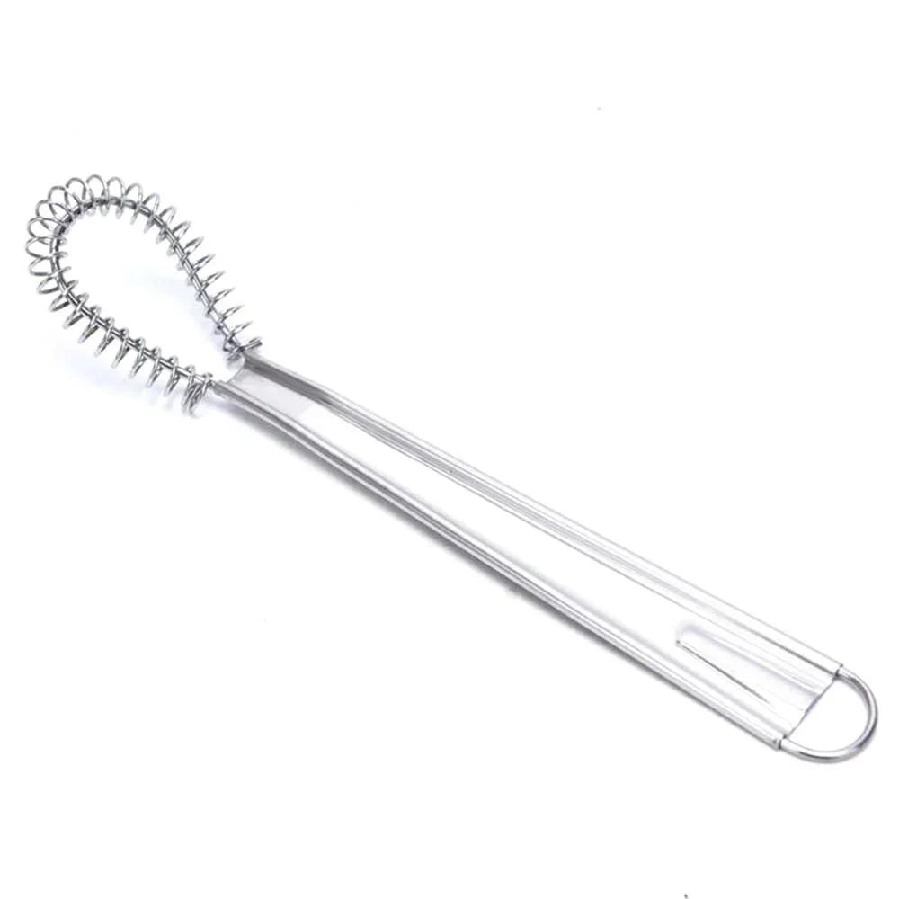 Stainless Steel Mini Whisk for Kitchen | Manual Hand Mixer with Spring Mechanism