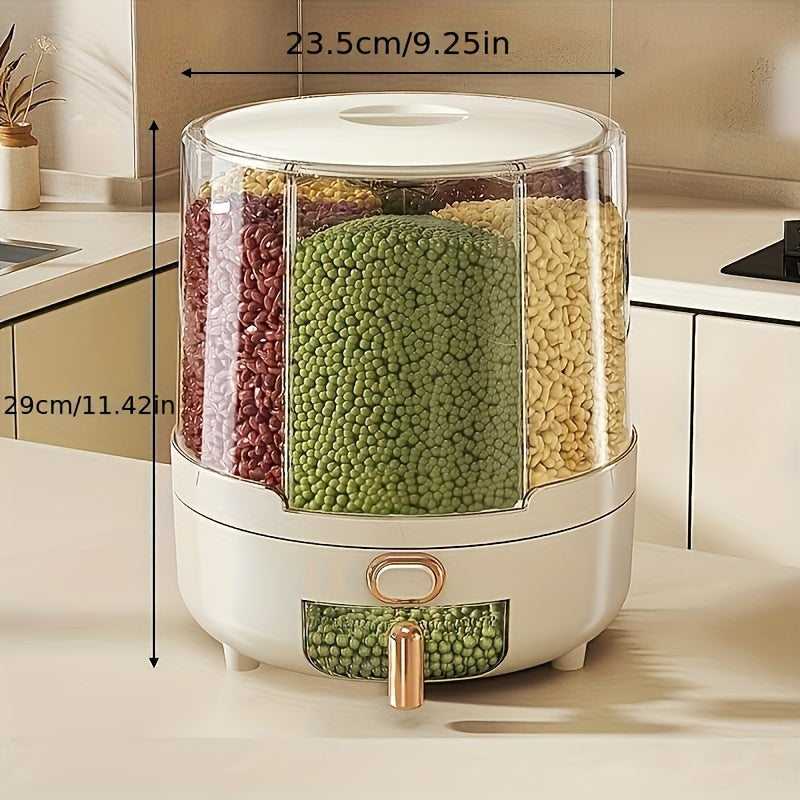 Rotating Pantry Organizer for Rice and Cereal - Airtight Food Storage Container