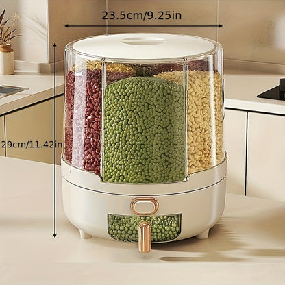 Rotating Pantry Organizer for Rice and Cereal - Airtight Food Storage Container