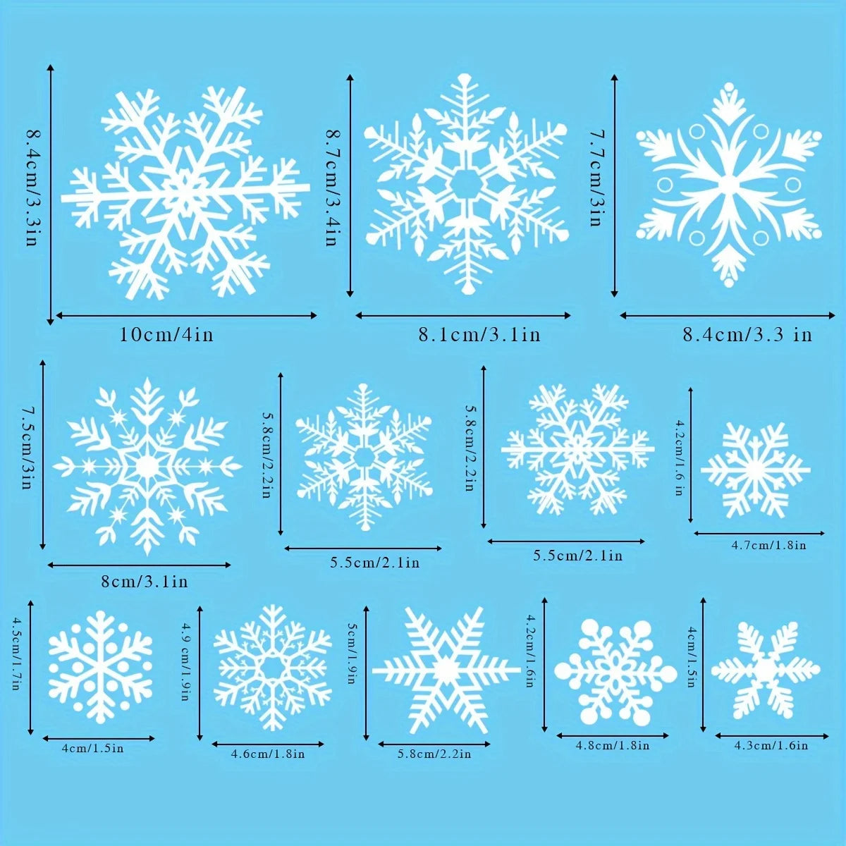 137-Piece Christmas Snowflake Window Sticker Set – Reusable PVC Decor for Winter and Holiday Glass Surfaces