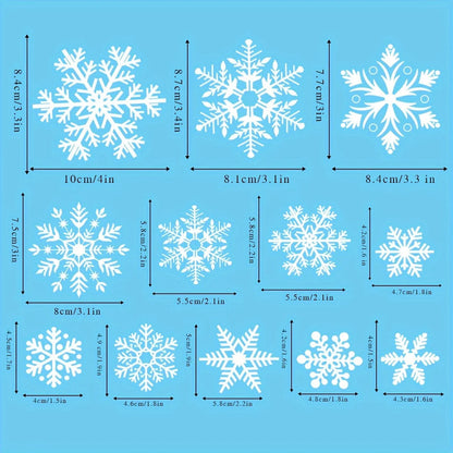 137-Piece Christmas Snowflake Window Sticker Set – Reusable PVC Decor for Winter and Holiday Glass Surfaces