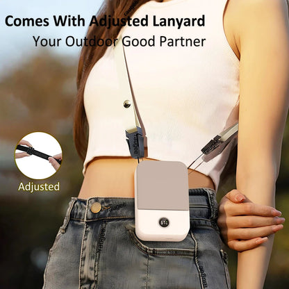 Mini Fan with Neck and Waist Clip Design | 2000 mAh Battery | 3-Speed USB-C