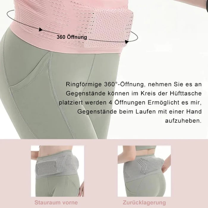 Ultimate Fitness Waist Belt with 4 Pockets – FlexiCarry for Phone, Keys & Wallet | No Bounce, Breathable, Lightweight