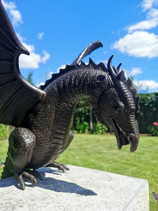 Fire-breathing Dragon Sculpture for Waterscape – Precision Cast Art