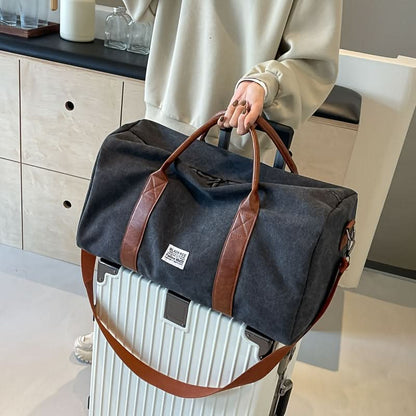 Washed Vintage Weekend Bag with Versatile Storage Compartments
