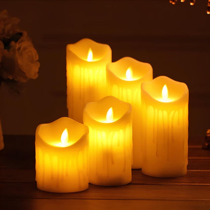 Flickering LED Pillar Candles - Flameless for a Cozy Home Atmosphere