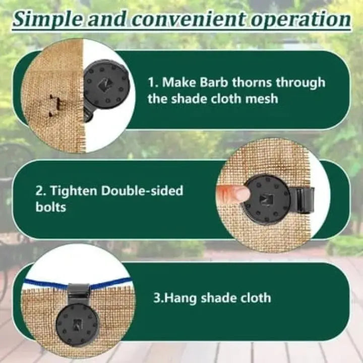 Secure Garden Clips for Shade Sails & Tarps | Durable Fasteners with Twist Lock
