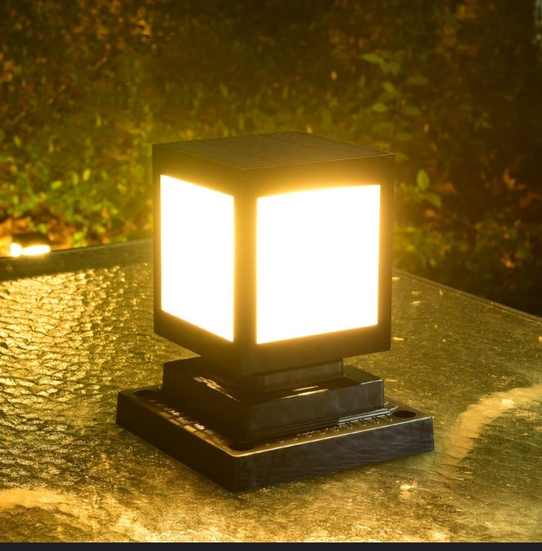 Square Solar LED Garden Lantern – Decorative Outdoor Lighting for Pathways and Patios